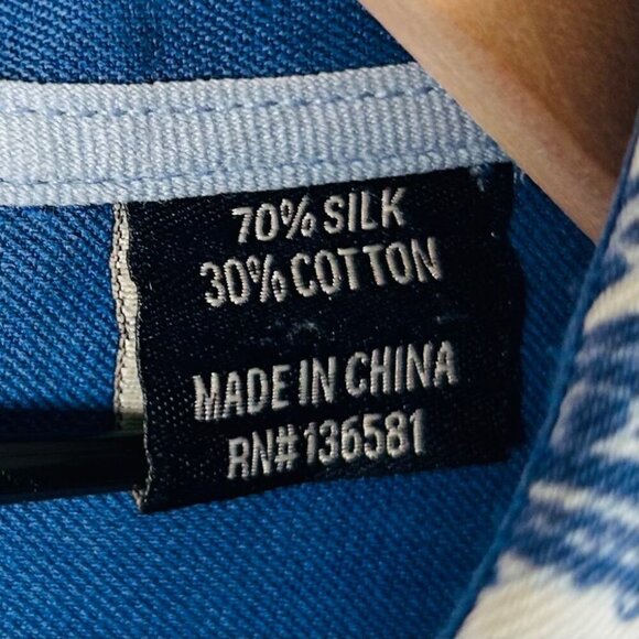 Nat Nast Size XL Vintage Silk Cotton Shirt Button Down Tropical Casual Work - Picture 6 of 8